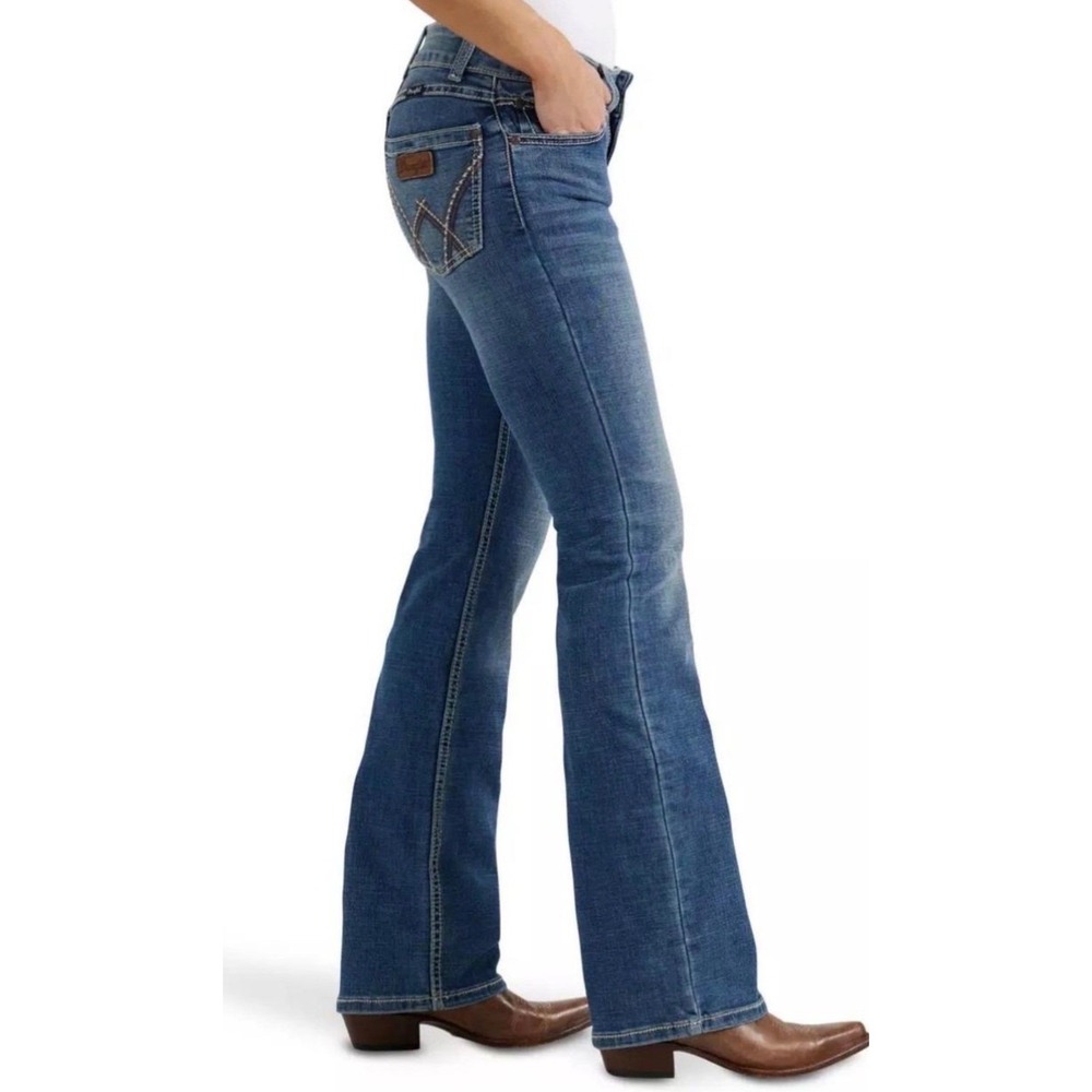 Wrangler Jeans Girls 14 Regular Blue 1009MWGMS Bootcut Stretch Western Denim